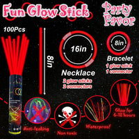 ILHSTY 100 pack green 8 inch glow sticks with connectors for necklaces - view 17