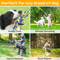 XiaZ Tug of War Dog Toy, Interactive Dogs Toy Bungee Hanging Tether with 2 Chew Rope Toys, Heavy - Yellow - image 3