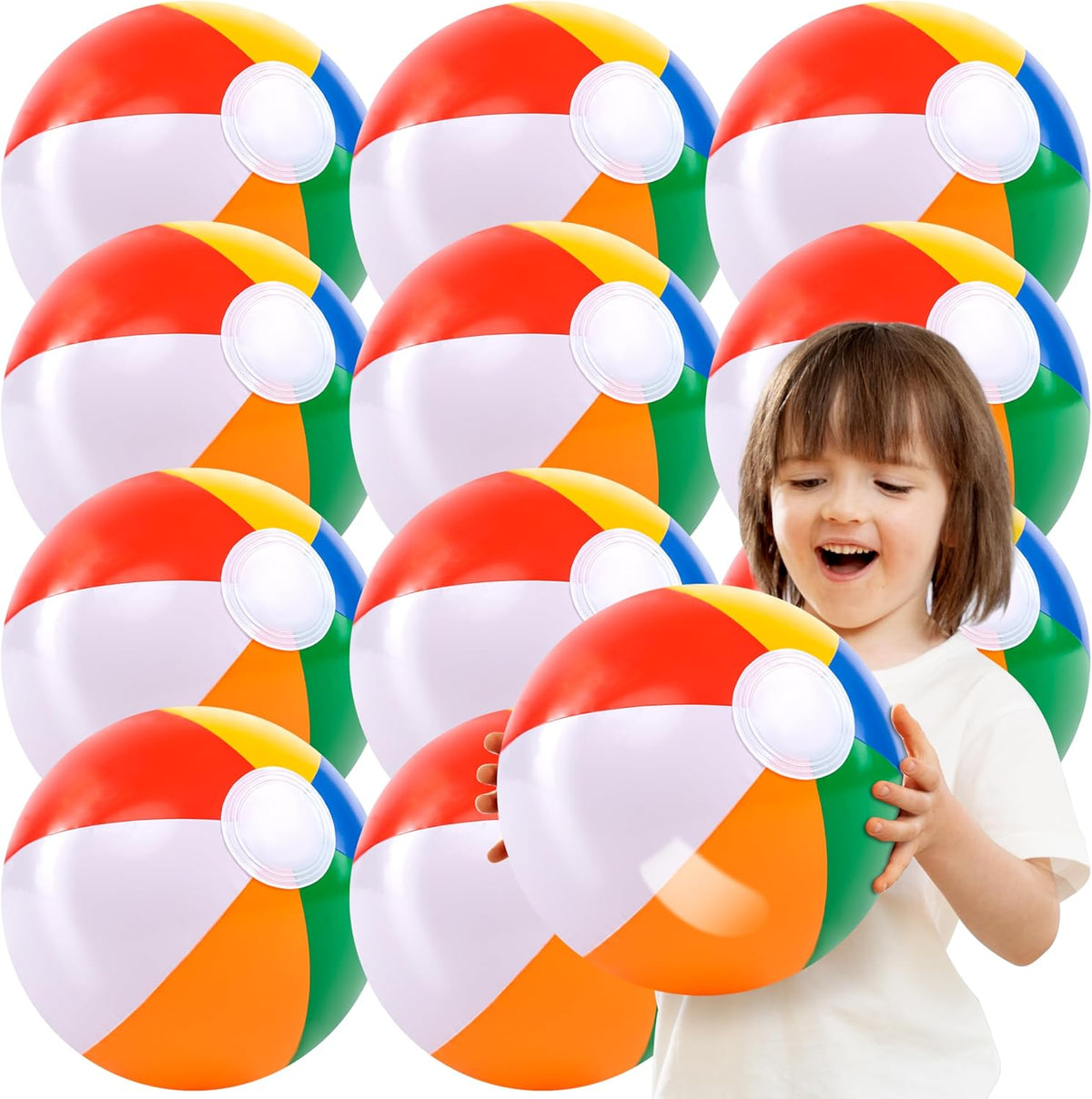 JOYIN 12-Pack 12“ Beach Balls - 16-inch