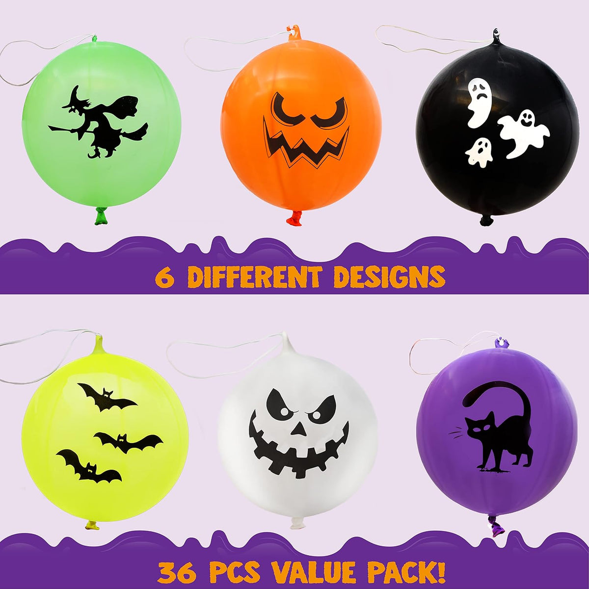 JOYIN 36 Pieces Halloween Punch Balloons for Halloween Punching - image 2
