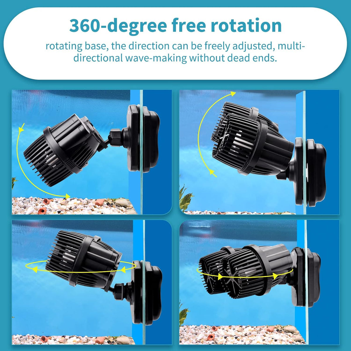 hygger 2100GPH Double Head Aquarium Wave Maker - 2100GPH 5W, for 40~110Gal - image 2
