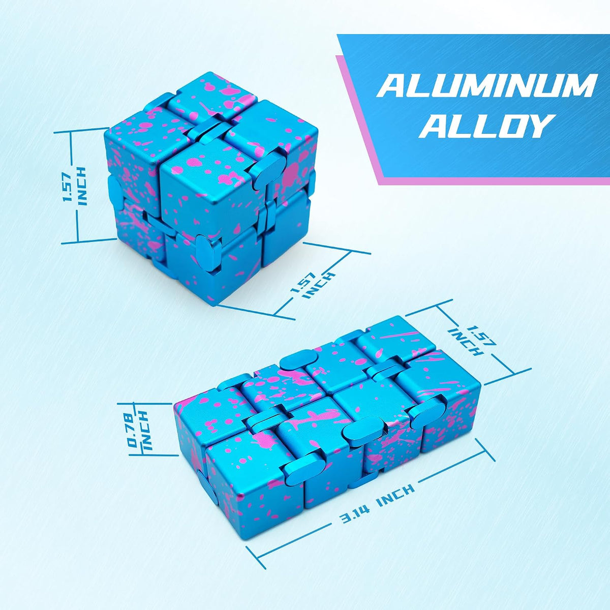 DOLASEV silver metal infinity cube fidget toy made of zinc alloy - view 8