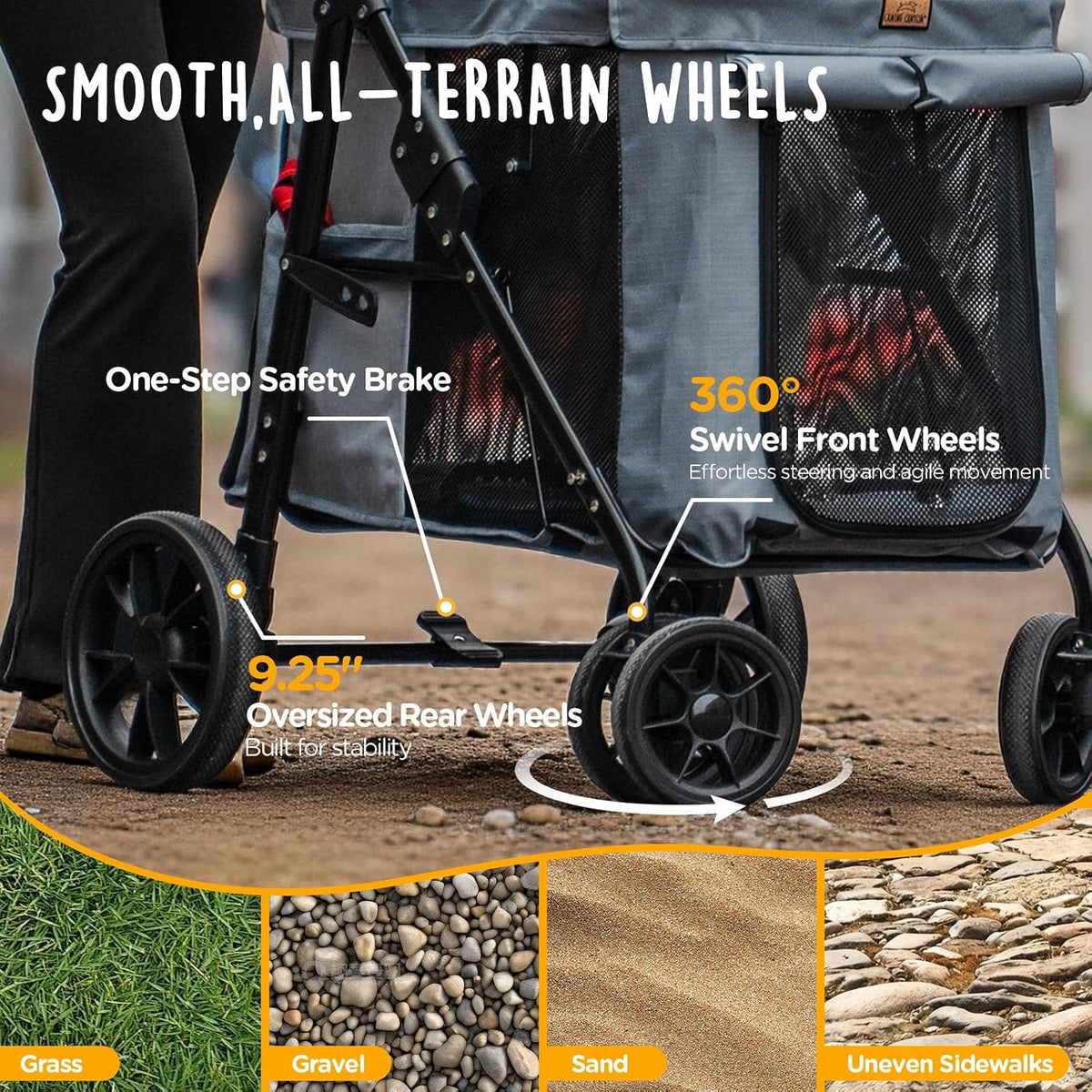 CANINE CANYON Scout Pet Stroller - Grey - image 4