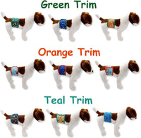 Pack of 3 Dog Belly Band Puppy Diapers Male Boy Belly Wrap Reusable - L: Waist 15" - 17" / Pack of 3 - Green Trim - image 2