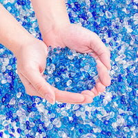 Keedolla 3 Lb Blue Mix Color Aquarium Fish Tank Rocks Gravel, 6-9mm Glass Gemstones Aquarium Decor Rocks Fish Tank Pebbles Vase Fillers