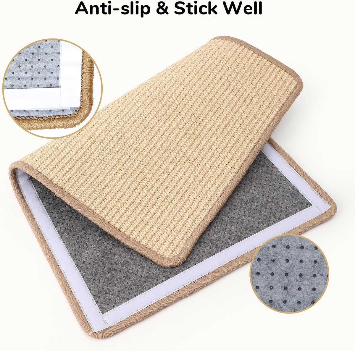 FUKUMARU Cat Scratcher Mat - Beige-2 Packs-23.6 x 15.7 Inch - image 3