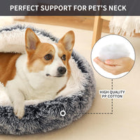 Hooded Donut Dog Bed – Essentials for Dogs - Gradient Dark grey / Large 27.5'' - image 2