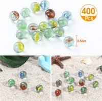 CHUKEMAOYI 400 pcs Color Mixing Glass Marbles – Fun for Kids & Family - 400 Pcs 9/16 Inch - image 2