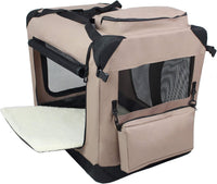 EliteField 3-Door Soft Dog Crate with Bed & Carrying Bag – Essentials for Dogs - Khaki / 30.0"L x 21.0"W x 24.0"H - image 2