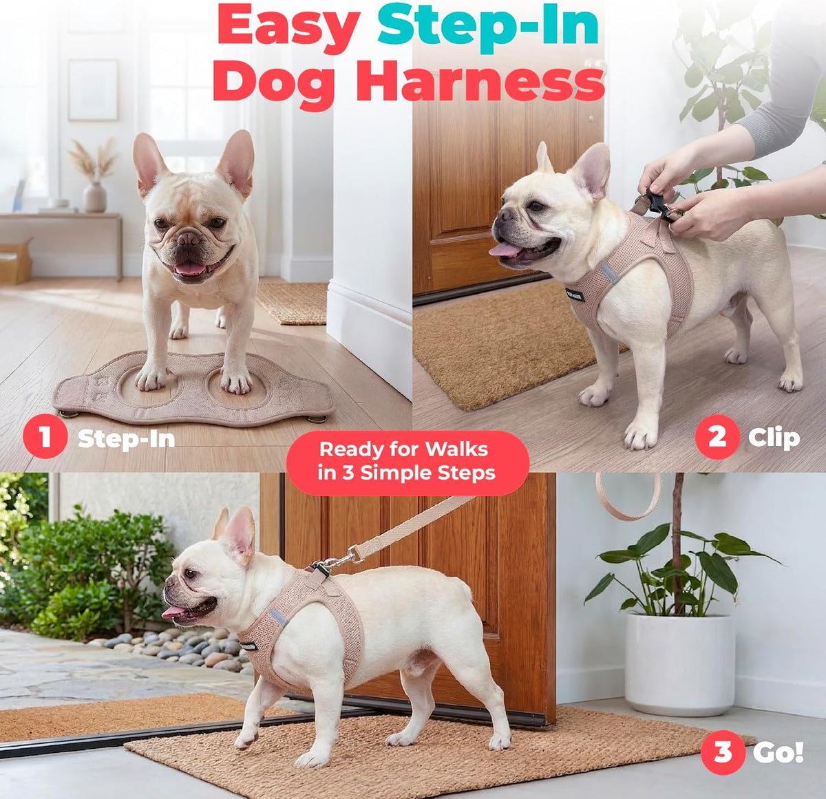 Voyager Step-in Air Dog Vest Harness - Khaki / XXS (Chest: 12 - 13.5") - image 2