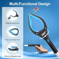 Grabber Reacher Tool - 32” Extra Long Foldable Gripper and Reaching Tool - Heavy Duty Pick Up Stick Grabbers for Seniors, Trash, Surgery Recovery Must Haves Gifts (Blue)
