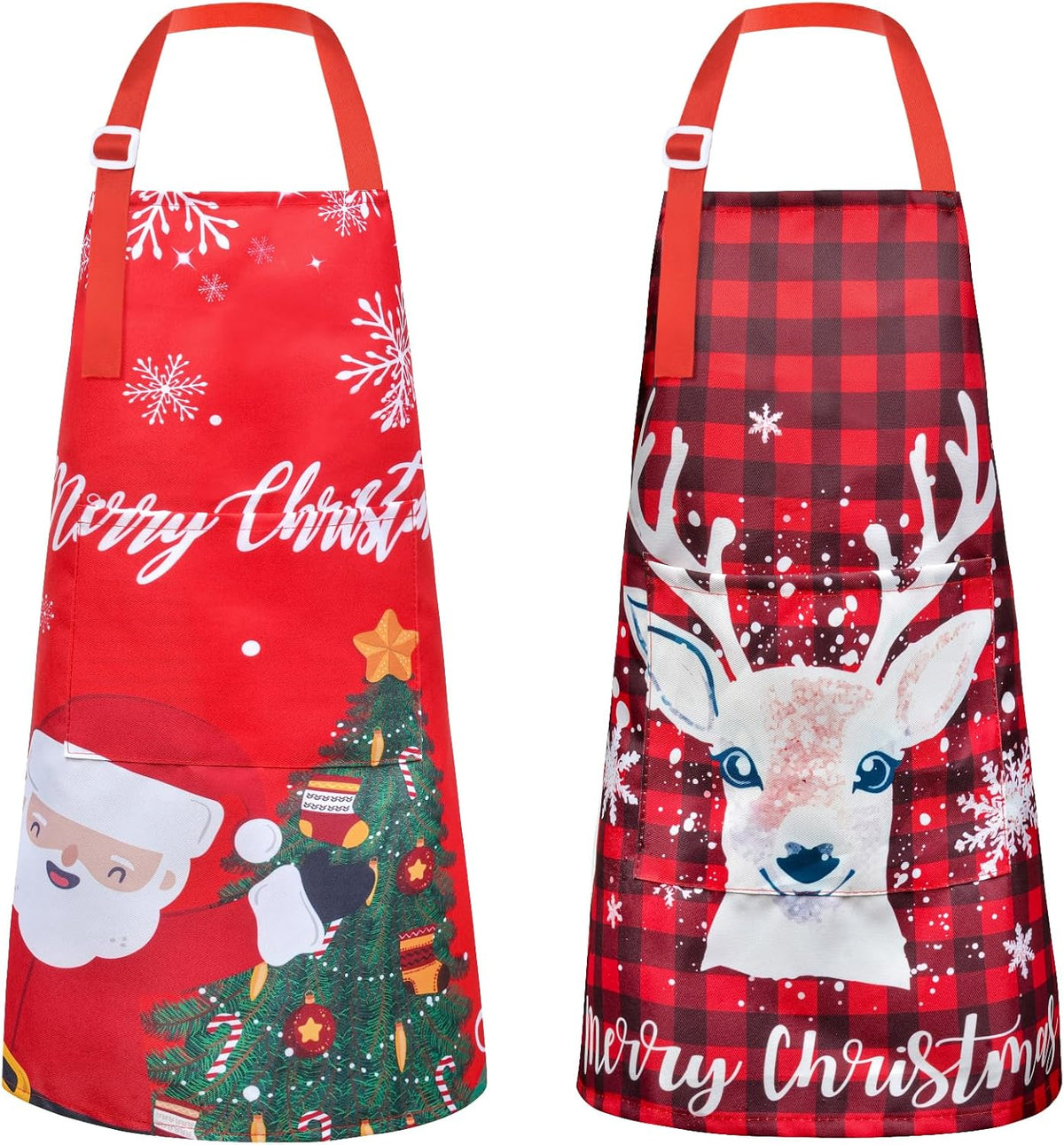 PASHOP rainbow unicorn kids apron 2 pack with front pockets in waterproof polyester - view 4