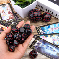 AUSTOR 15 Pieces Complete Polyhedral Dice Set D3-D100 Game Dice Set – Fun for Kids & Family - Black & Red - image 3