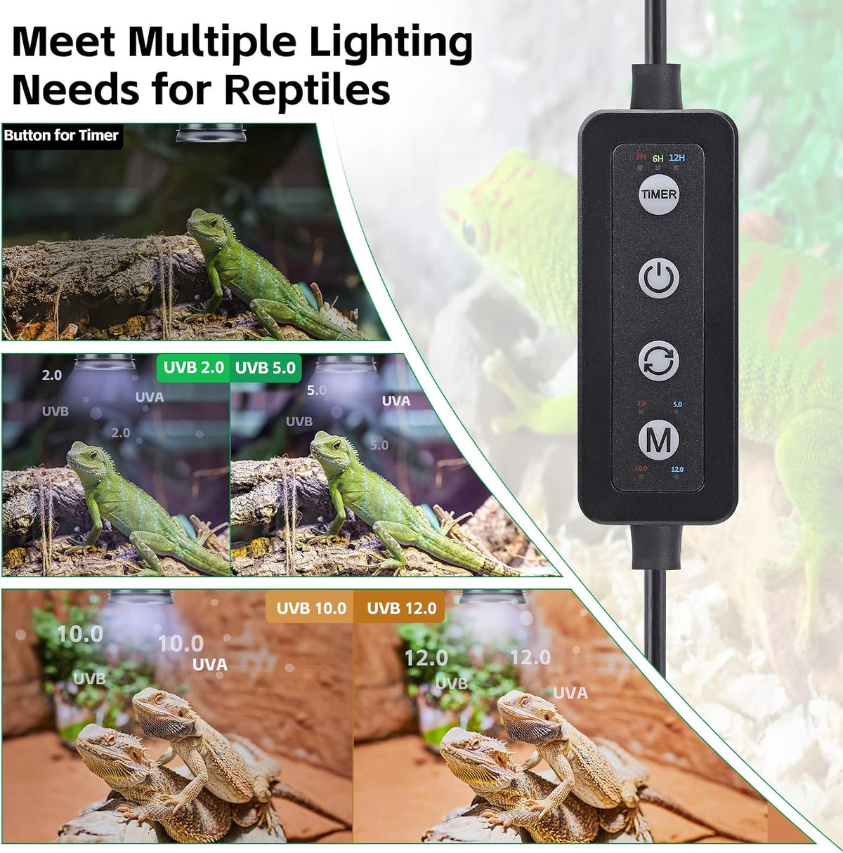 UVB Light for Reptiles with Dimming - Grey / 6W-Grey - image 3