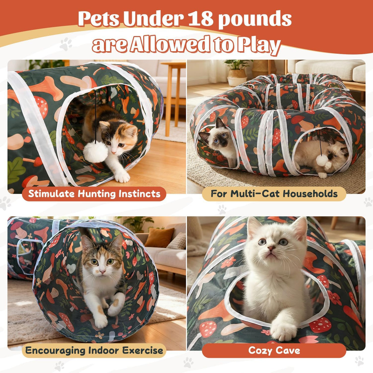 Cat Tunnel for Indoor Entertainment - 8-shaped - image 4