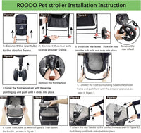 ROODO 3 Wheel Dog Pet Cat Stroller Best Lightweight Foldable Compact - Cationic Green - image 4