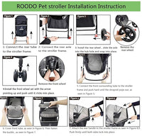ROODO 4 Wheel Dog Cat Pet Stroller Best Lightweight Foldable Compact Portable Jogger All Terrain Travel Pet Gear Puppy Doggie Bunny Kitty Stroller for up to 30lbs Medium Small Dogs Cats(Sky Blue)