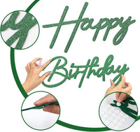 Happy Birthday Sign for Backdrop - Felt / Green - image 4