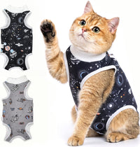 Avont 2-pack cat recovery suit for spay in soft stretchy modal fabric, size M