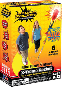 Stomp Rocket X-Treme launcher with adjustable stand and six rockets