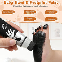 Sortnic black washable baby hand and footprint paint bottle with sponge head - view 2