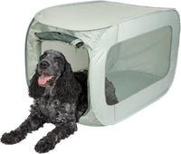 SportPet Designs Large Pop Open Kennel, Portable Cat Cage Kennel - Light Green