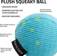 Playology Durable Plush Bone Toy, Squeaky Bone, Jumbo - Medium Ball / Peanut Butter - image 2