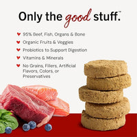 Stella & Chewy's Freeze-Dried Raw Dinner Patties - Surf 'N Turf Salmon & Beef Recipe - High Protein Grain-Free Puppy & Dog Food - Perfect For Picky Eaters - 14 oz