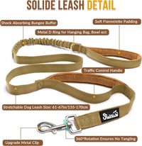 SlowTon No Pull Dog Harness and Leash Set, Heavy Duty - Tan / Medium - image 4