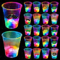 mishunyus 40 pack light up party cups, 16 oz plastic cups with LED flashing color lights