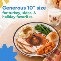 Tiny Expressions Construction Plates for Toddlers, 10" Set of 4 - Multicolor / Thanksgiving - image 3