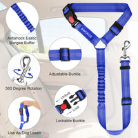 Dog Seat Belt for Car, Headrest Restraint Safety Lead, Dogs Cats – Essentials for Dogs - Dark Blue / Elastic - image 4