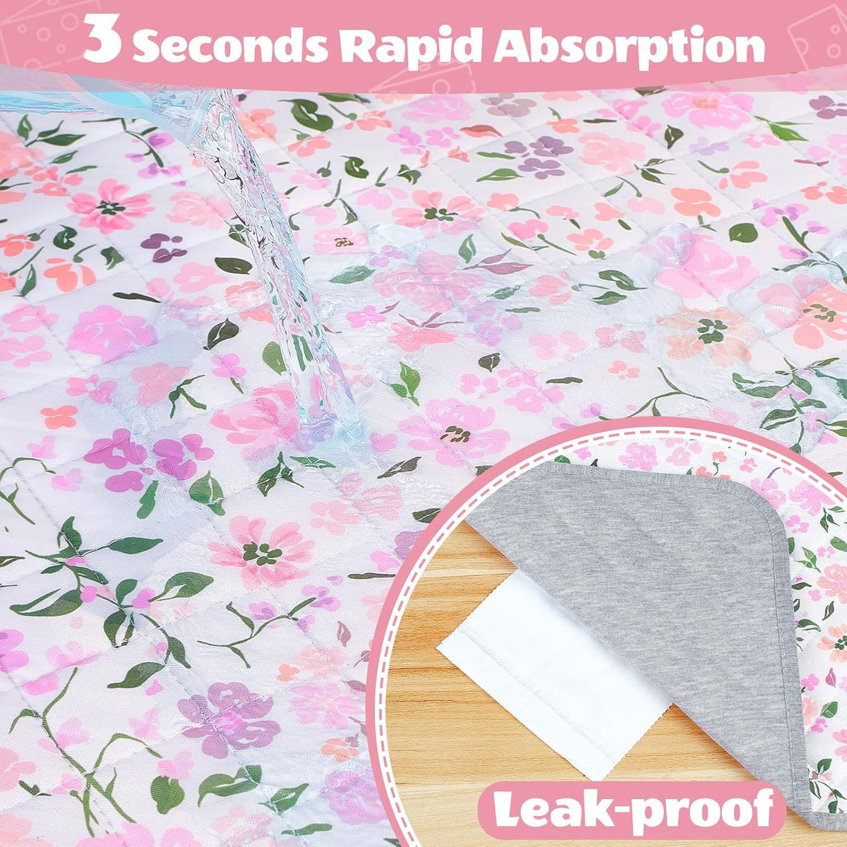 Unicorn Catcher 2 Pack Washable Guinea Pig Cage Liner - Light Pink / 47X24in - image 4