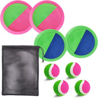 Jalunth Ball Catch Set Games Toss Paddle - Green+pink 4 Pack / 4 - image 3