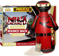 Inflatable Dudes kids punching bag bop bag, 47 inch, with sand-filled base in a ninja design - view 2