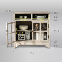 Chogori 31.5" Solid Wood Buffet Cabinet with Storage, Farmhouse Sideboard with 2 Doors, Coffee Bar Cabinet for Dining Room, Kitchen, or Living Room, Gray