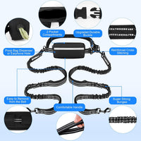 Philorn Hands Free Dog Leash for Dogs with Pouch - Black for 2 - image 3