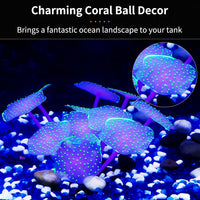 Uniclife Silicone Coral Plant Decorations Glowing Artificial Ornament - Green / Coral - image 3