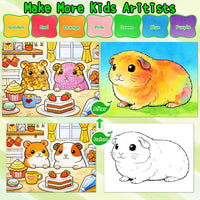 CHICAUP Paint with Water Coloring Books for Kids - Shimmer Animal Green - image 2