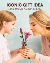 Wowood 3D wooden pink lily flower puzzle assembled model - view 21