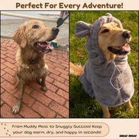 SOGGYDOGGY US: Luxury Dog Bathrobe - Gray / S (12-18in) - image 2