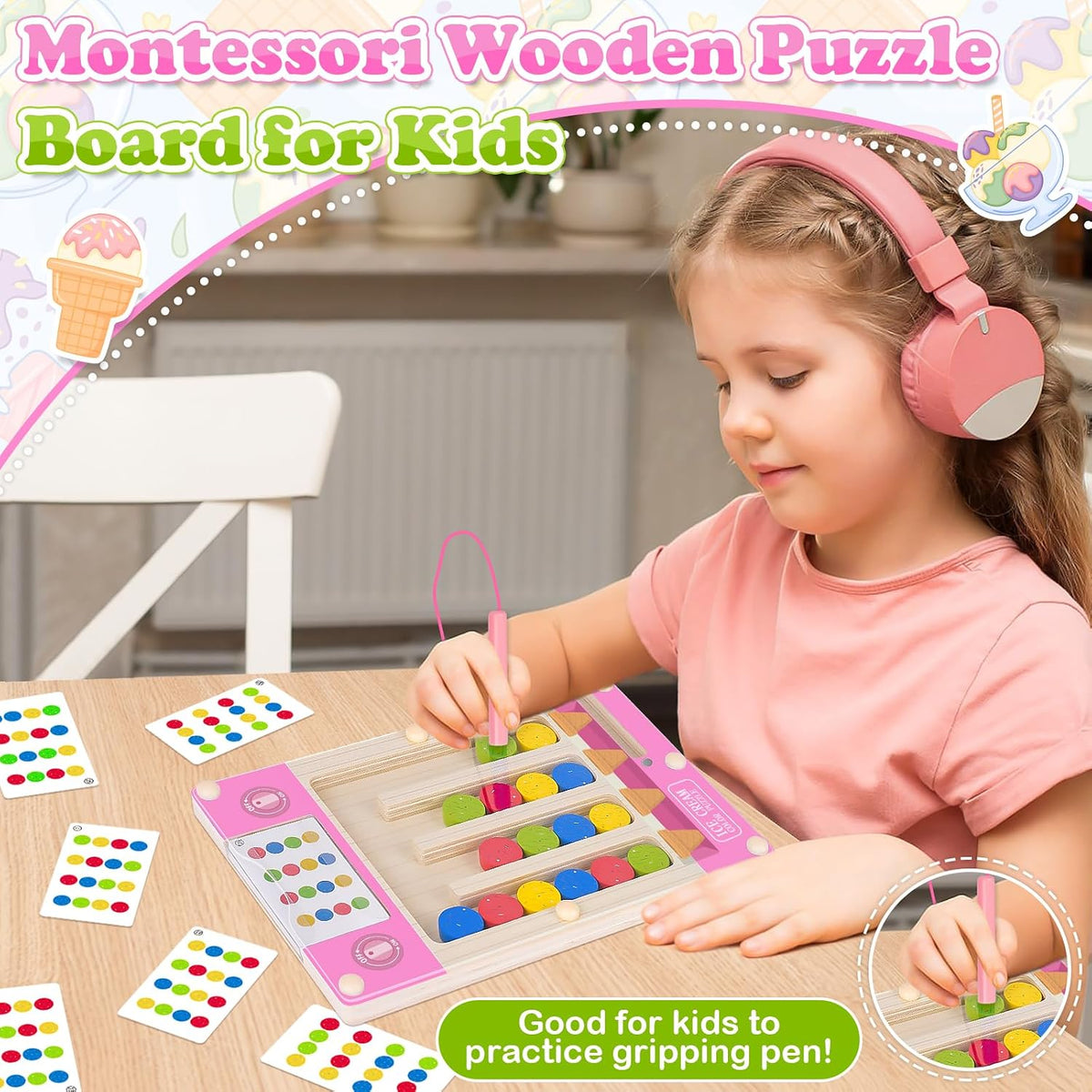 Montessori Toys for 3 4 5 6 Year Old Boys Girl - Pink - image 2
