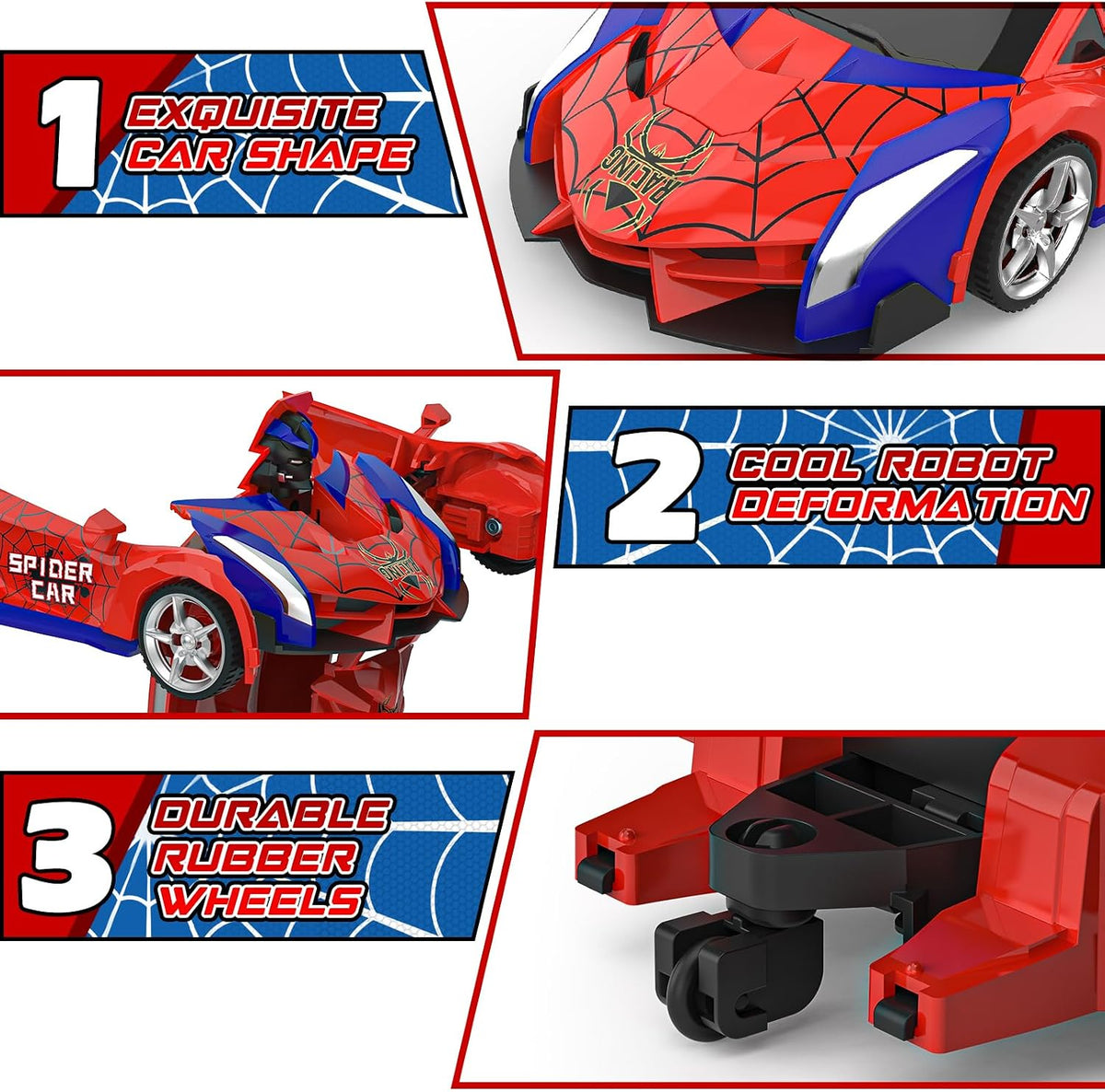 BLUEJAY Transform RC Cars for Boys 3-12 - Red - image 4