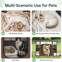 Siedihit 31" Dog Playpen, Cat Puppy Pen - Medium / Brown - image 3