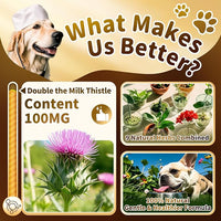 (2 Pack) Poppaw Milk Thistle for Dogs – 9-in-1 Liver & Kidney Support with Artichoke, Resveratrol, Marigold Extract, 100% Natural Detox Herbal Supplement, Chicken Flavor, 2 Oz