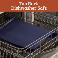 Leash Boss Rectangular Silicone Pet Feeding Mat, Raised Edge - 2 Pack - Small - 18" x 11" / Navy - image 4