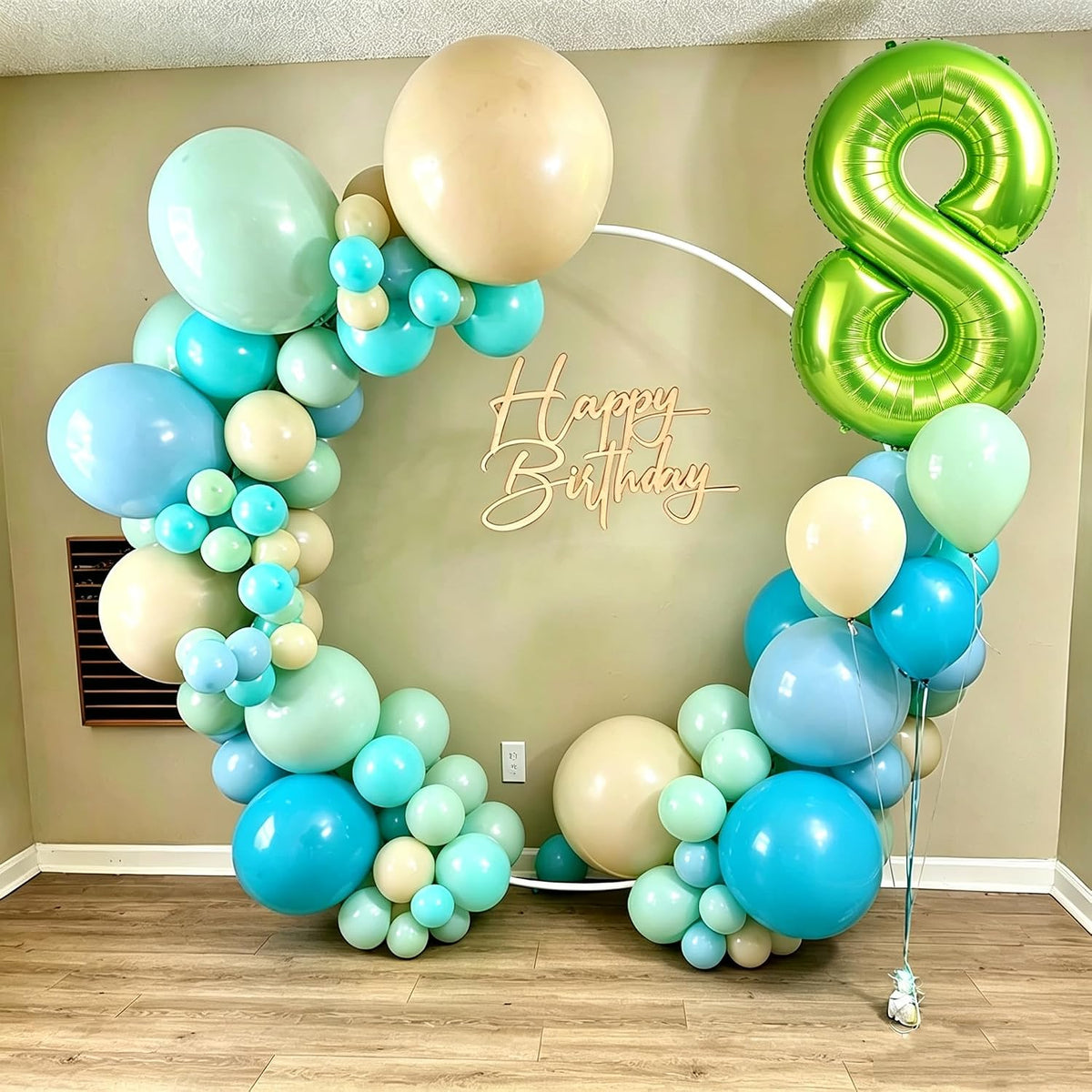 Number Balloons 1st Birthday Decorations - Light Green / Number 3 - image 3