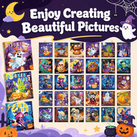 Homicozy 3Pcs Paint by Number Sticker Books for Kids 4-8 - Halloween-3pcs - image 3