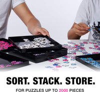 Tidyboss 8 Puzzle Sorting Trays with Lid 8" x 8" - Black / 10"x10" - image 3