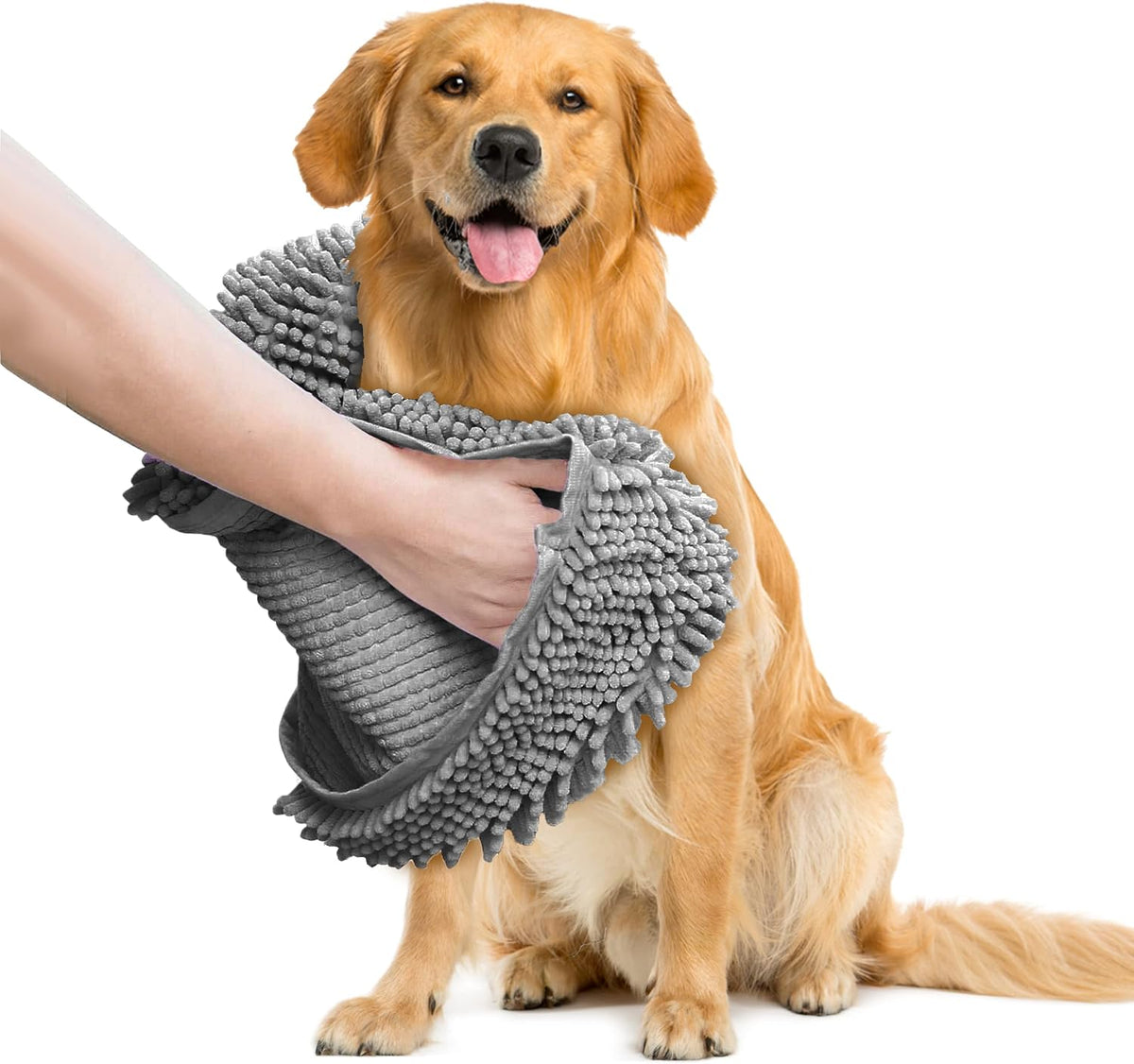Muddy Mat Doggy Dryer, Highly Absorbent Microfiber Washable Dog Shammy Quick Drying Towel Absorber - 13"x31" / Grey